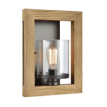 L2-6404 Bronze and Timber Wall Light