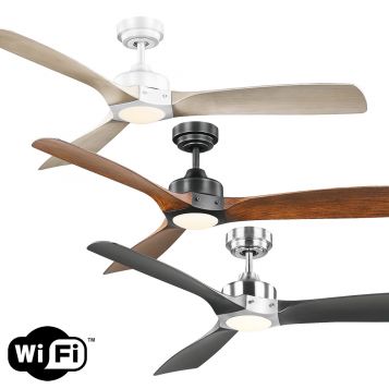 Minota 1320mm (52") Smart DC ABS 3 Blade Ceiling Fan with LED Light & Remote