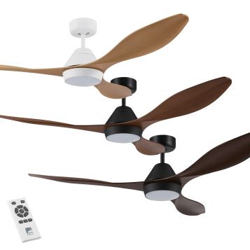 Nevis 1320mm DC Timber Finish ABS Blades Ceiling Fan with LED Light & Remote