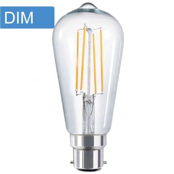 4w ST64 Pear Dimmable LED Filament Lamp - B22 Base