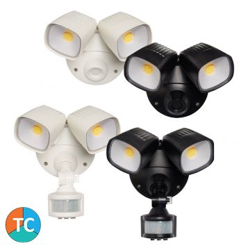 L2U-4885 24w Twin Head Tri-Colour LED Spotlight Range with Optional Sensor
