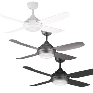 Spinika 1300mm 4 Blade Ceiling Fan Range with LED Light