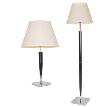 L2-5651 Black/Chrome Table and Floor Lamp Range