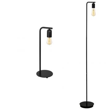 L2-5638 Black Steel Table & Floor Lamp Range