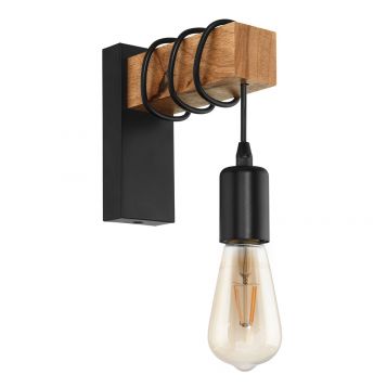L2-6355 Black Cable / Timber Wall Light