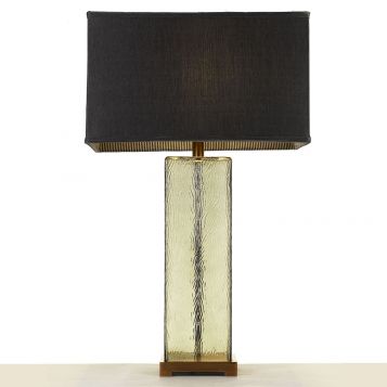 L2-5696 Antique Brass with Amber Glass Table Lamp