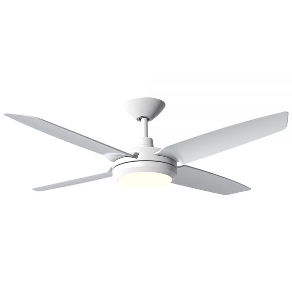 Airborne Enviro 1320mm 52 Dc Abs 4 Blade Ceiling Fan With Led Light Remote - Airborne Storm Dc Ceiling Fan With Led Light And Remote White 52