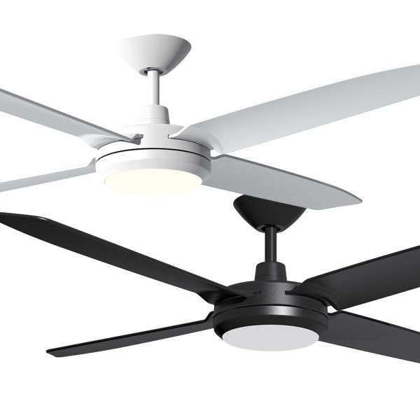 Airborne Enviro 1320mm 52 Dc Abs 4 Blade Ceiling Fan With Led Light Remote - Airborne Storm Dc Ceiling Fan With Led Light And Remote White 52