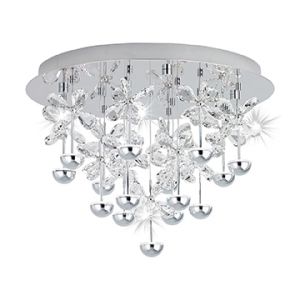 L2-1786 Chrome LED Close to Ceiling Crystal Light - 2 Sizes from