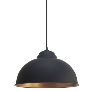 L2-1537 Black with Copper Pendant Light