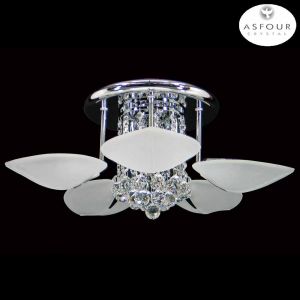 L2-11105 8-Light Asfour Crystal Close to Ceiling Light
