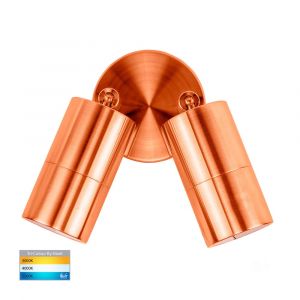 L2U-441 Copper Double Adjustable 12v/240v Wall Pillar Light