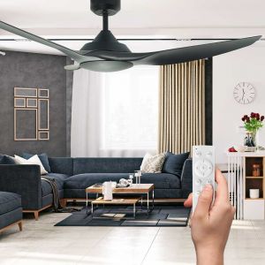 Raven 1620mm DC Black ABS Blades Ceiling Fan with Remote and optional LED Light