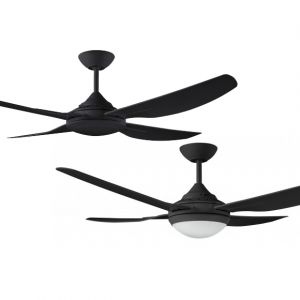 Royale II 1320 Precision Moulded ABS Blade Ceiling Fan with Optional LED Light - Black